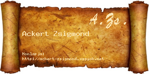 Ackert Zsigmond névjegykártya