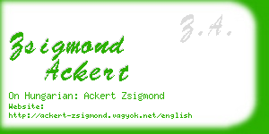 zsigmond ackert business card